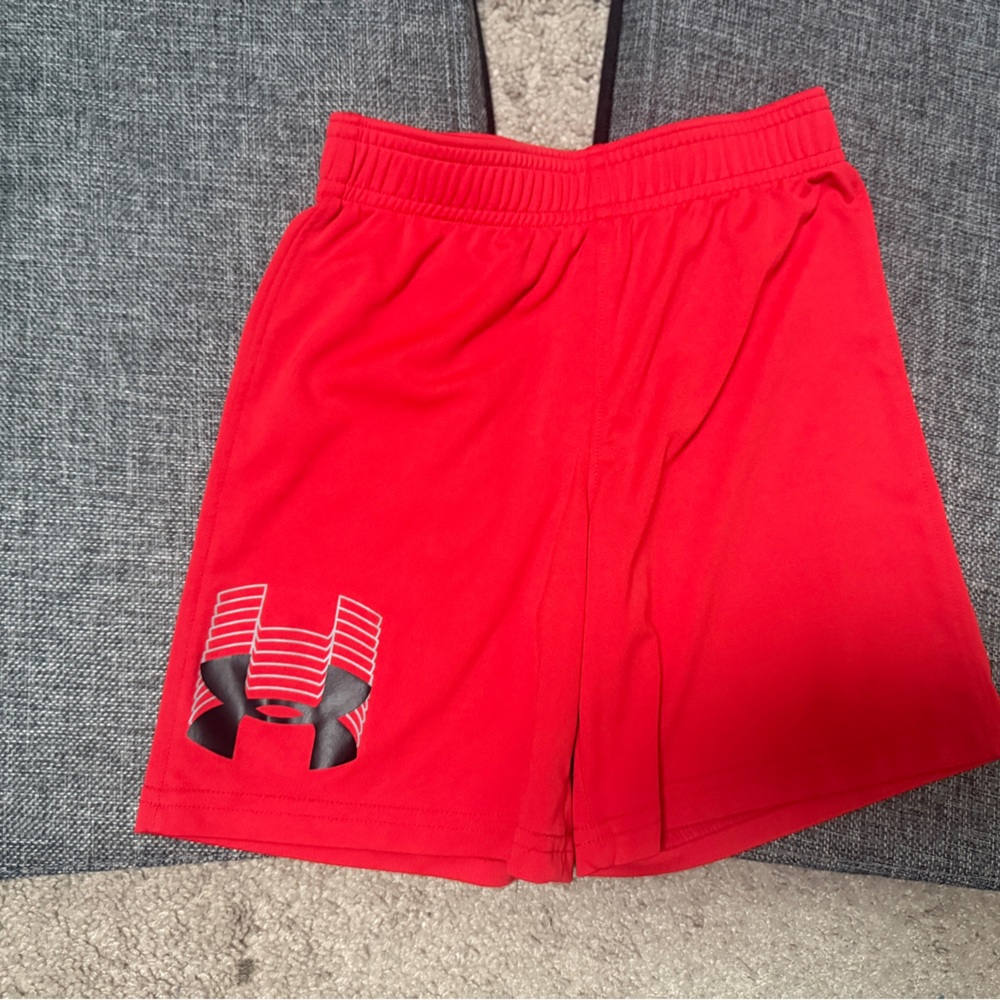 Under Armour Boys Vibrant Red Athletic Shorts